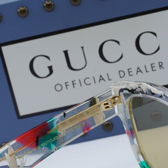 Gucci GG1624S 002 Square Sunglasses - Glitter Web Crystal/Nicotine - Picture 6 of 11